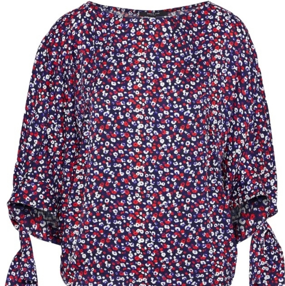 Derek Lam Floral-print silk-jacquard blouse Sz 8
